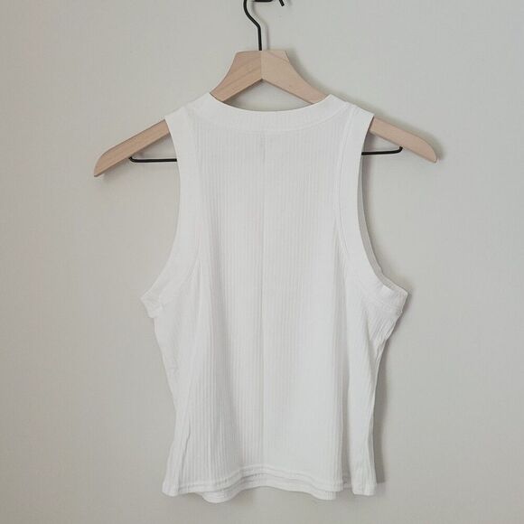 DSG Ribbed Cropped White Tank Top Size Extra Large - Picture 5 of 5